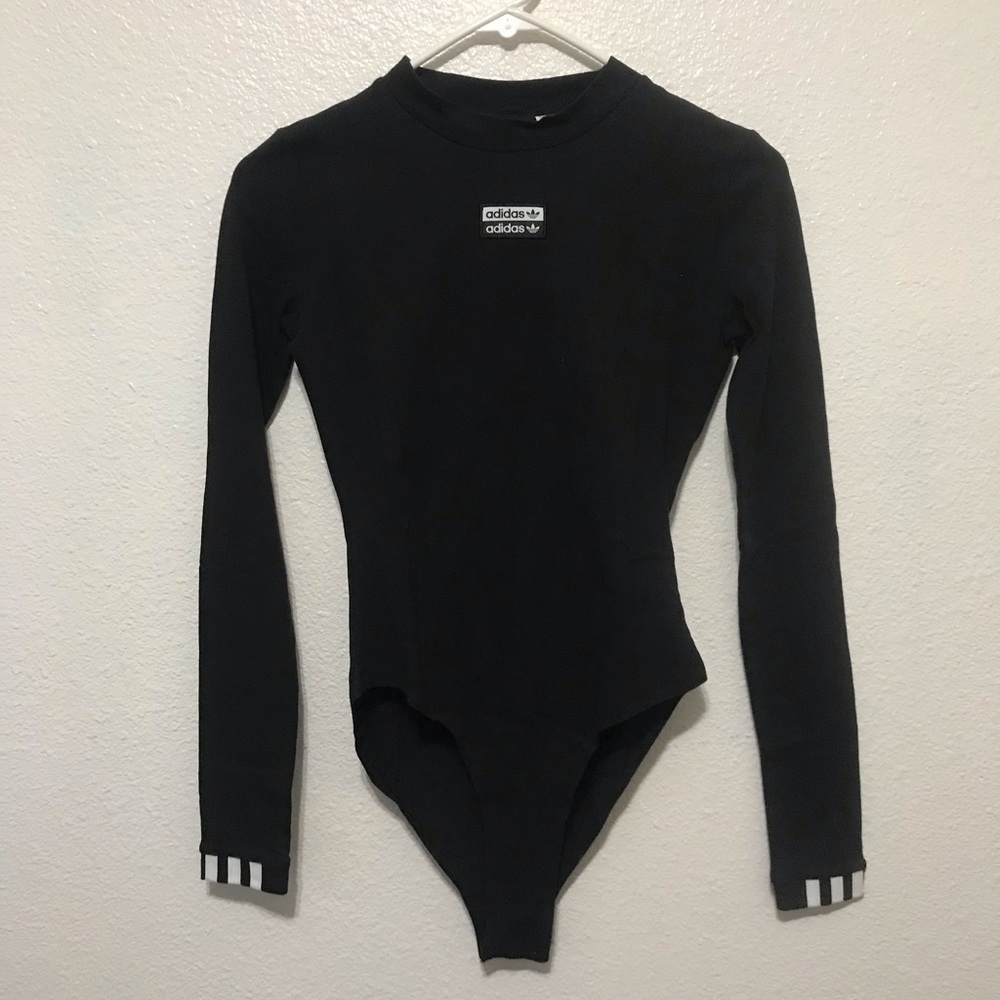 Adidas black long sleeve bodysuit